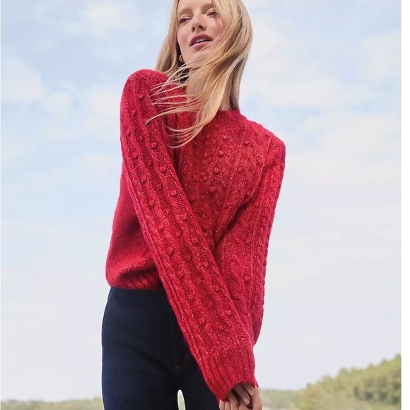 LOFT Vibrant Red Knit Sweater - Picture 6 of 15